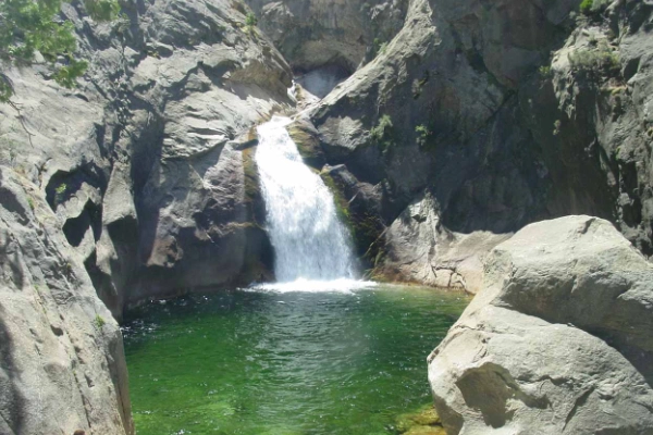 The powerful cascade of Roaring River Falls
