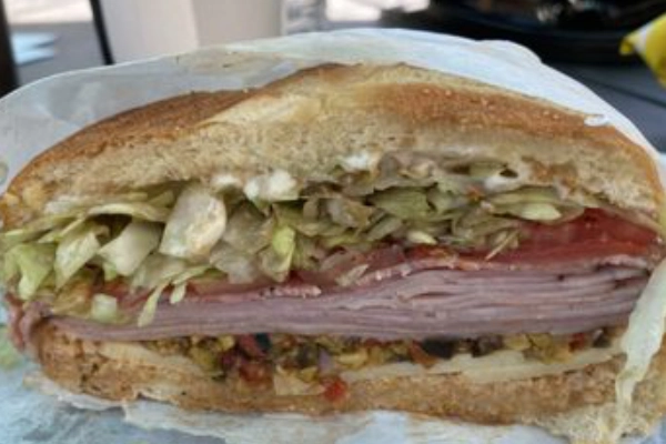 A wrap with a spicy green chile kick from Sierra Subs and Salads