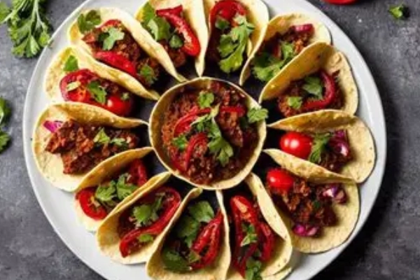 A plate of reindeer tacos from the Lake Clark Air Cafe