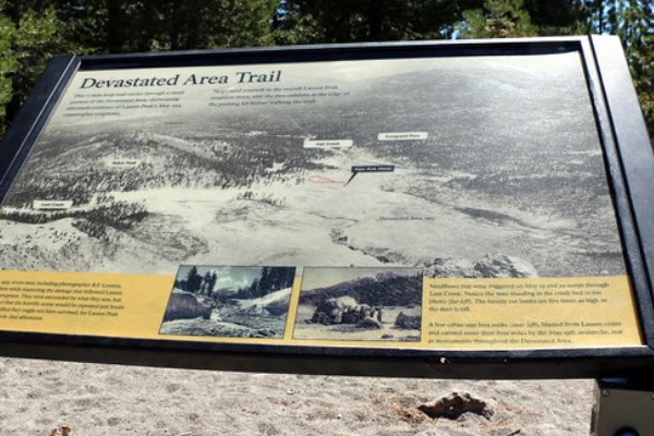 A trail through the landscape reshaped by Lassen's 1915 eruption