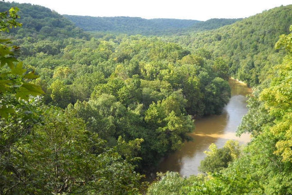A scenic view from the Green River Bluffs Trail