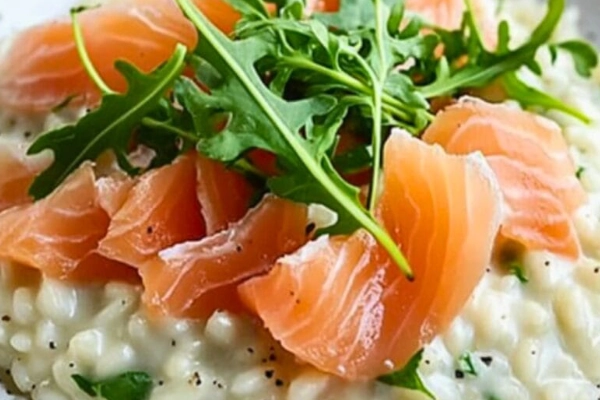 A gourmet plate of salmon risotto worthy of a road trip