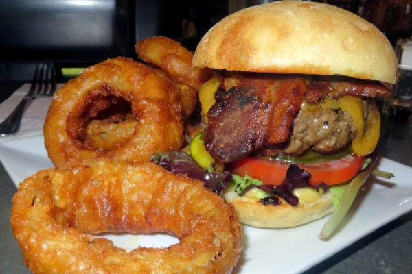 A juicy bison burger from a gastropub in Port Angeles