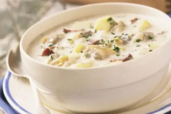 A warm bowl of clam chowder that hugs your soul